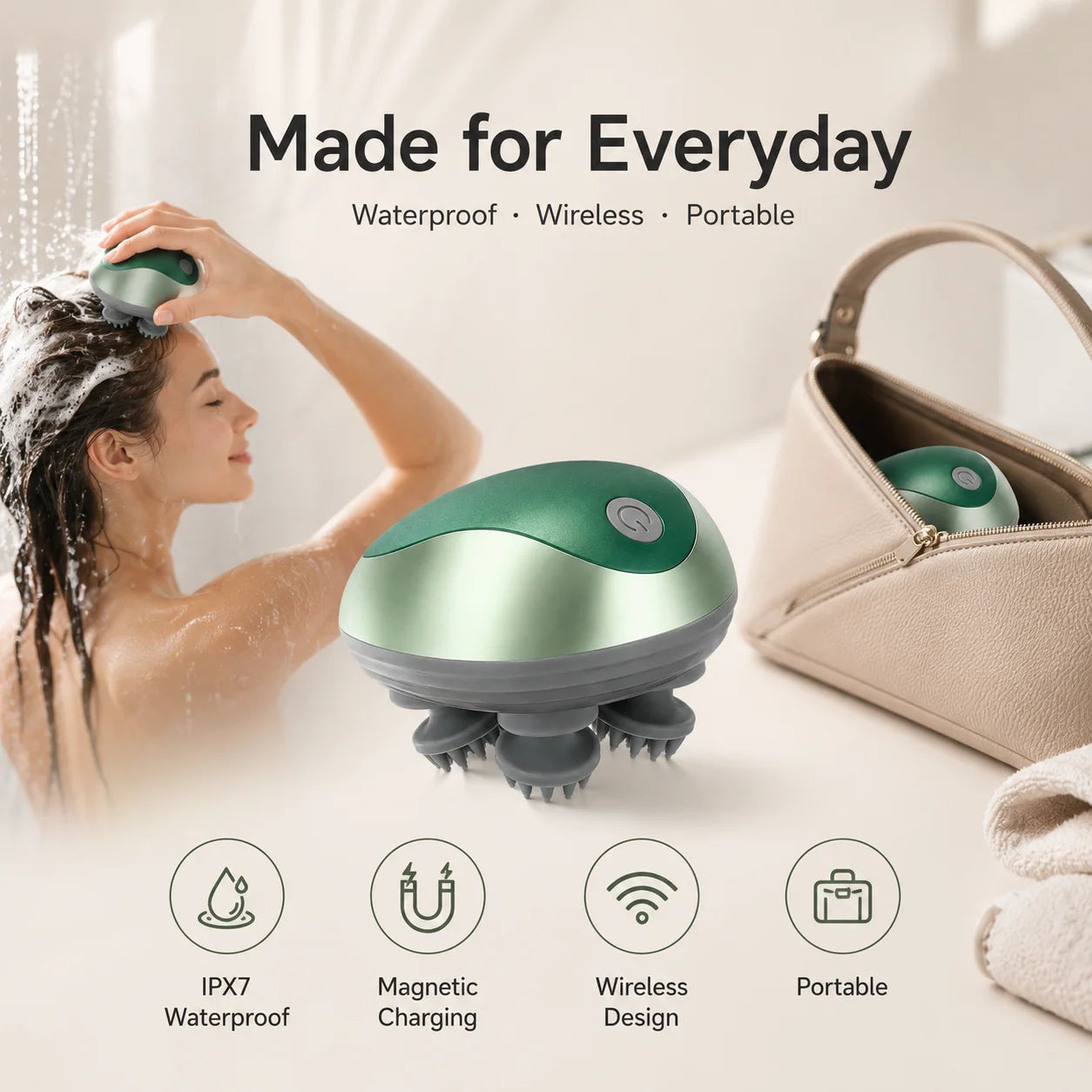 ApexPrime™ Smart Waterproof Electric Scalp Massager