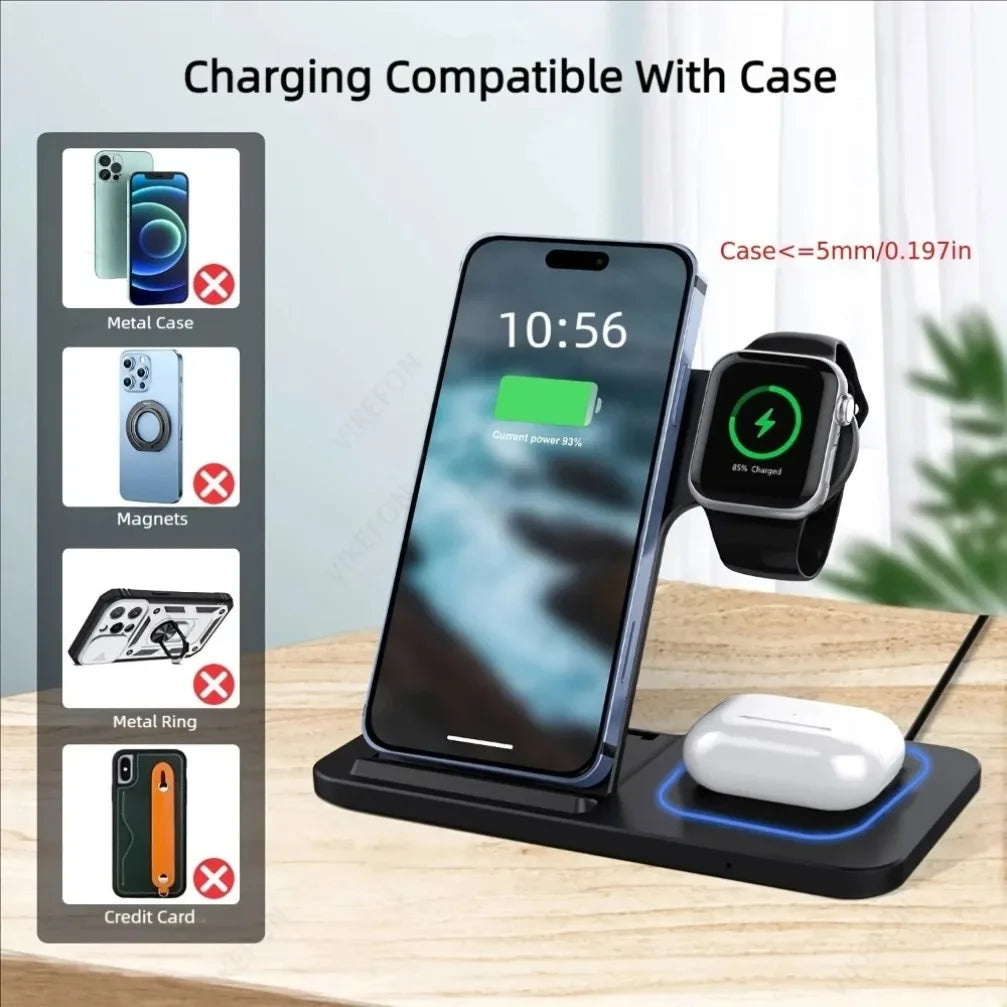 ApexPrime™ 3-in-1 Magnetic Fast Wireless Charging Dock